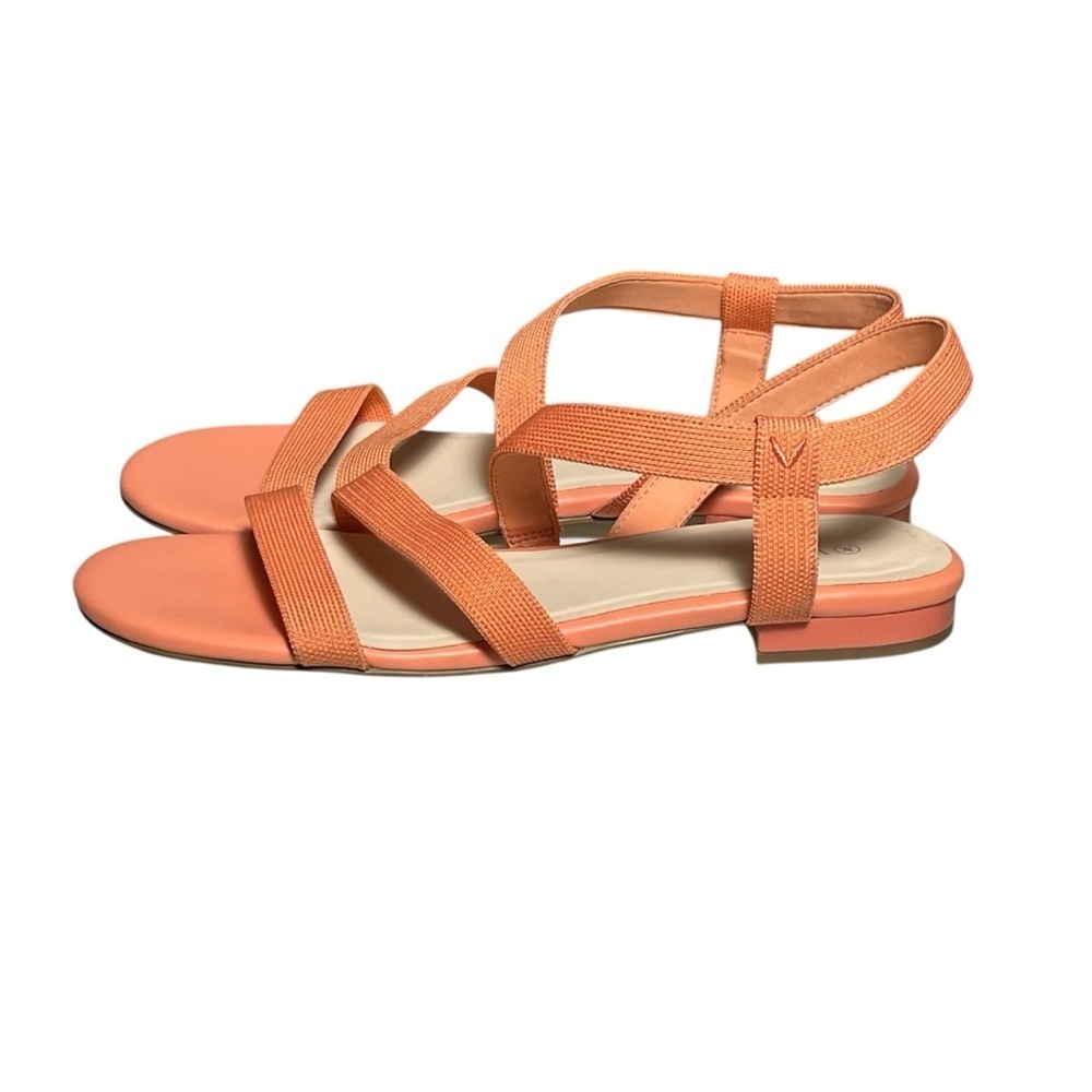 Vivaia Sandals Size 42 / 10.5 Summer Round Toe in Salmon Pink Slingback Strappy - Picture 4 of 11